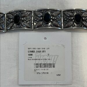 Alexander McQueen Silver and Black Choker Necklace